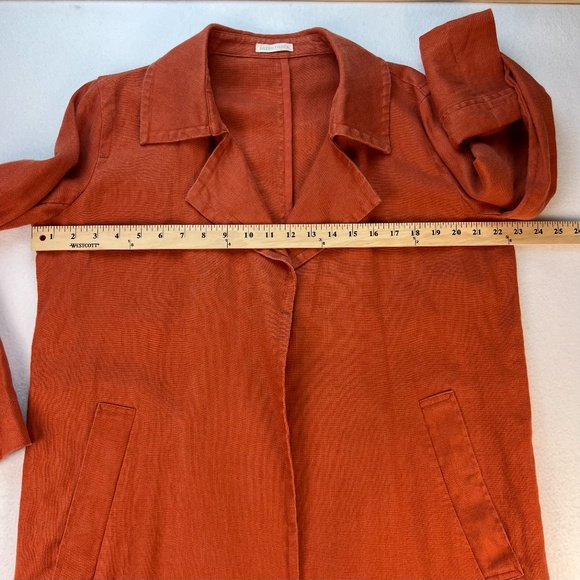 Eileen Fisher Linen Trench Coat Womens Lagenlook Minimalist Autumn Fall XS - S - Picture 9 of 15